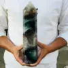 Natural Fluorite Obelisk Quartz Crystal Healing Reiki Wand Tower Point 3