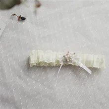 Белый, цвета Айвори Кружева Свадебные Подвязки Пояс пресноводный жемчуг свадебные аксессуары для выпускного вечера ручной работы Подвязки для ног для женщин