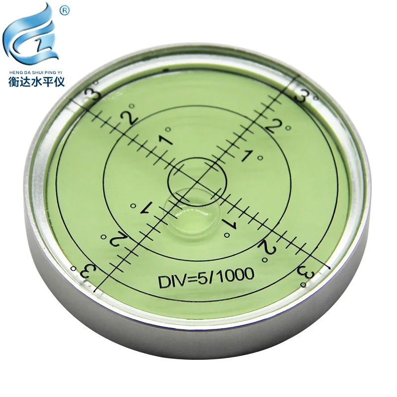 Magnetic level meter mini metal level bead high precision horizontal bubble round small household level bubble 60*10mm