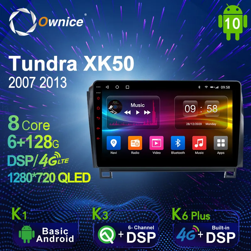 Автомагнитола Ownice Android 10 0 6G + 128G стерео для Toyota Tundra XK50 2007 2013 автомобильное аудио GPS