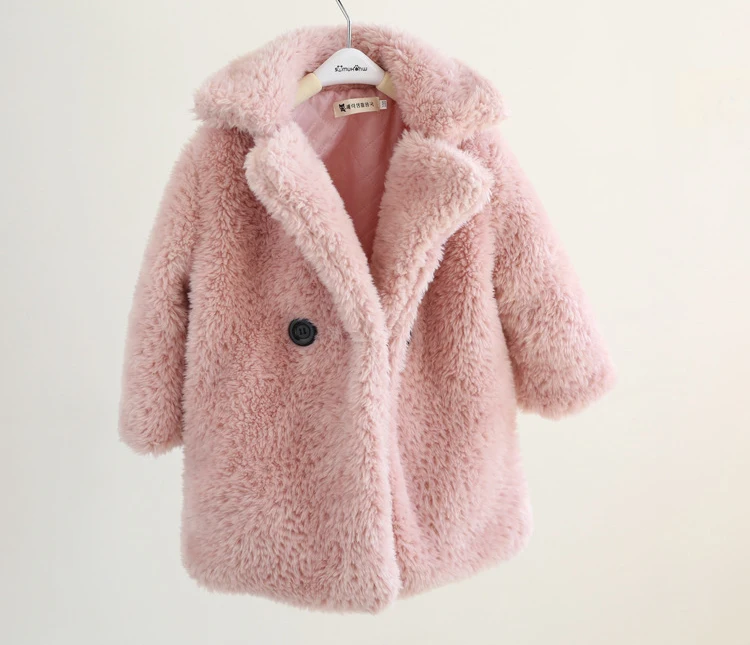 Dollplus/ Детская куртка; Детское пальто-кардиган из овечьей шерсти; плотные повседневные куртки для девочек; теплая верхняя одежда из искусственного меха для девочек-подростков