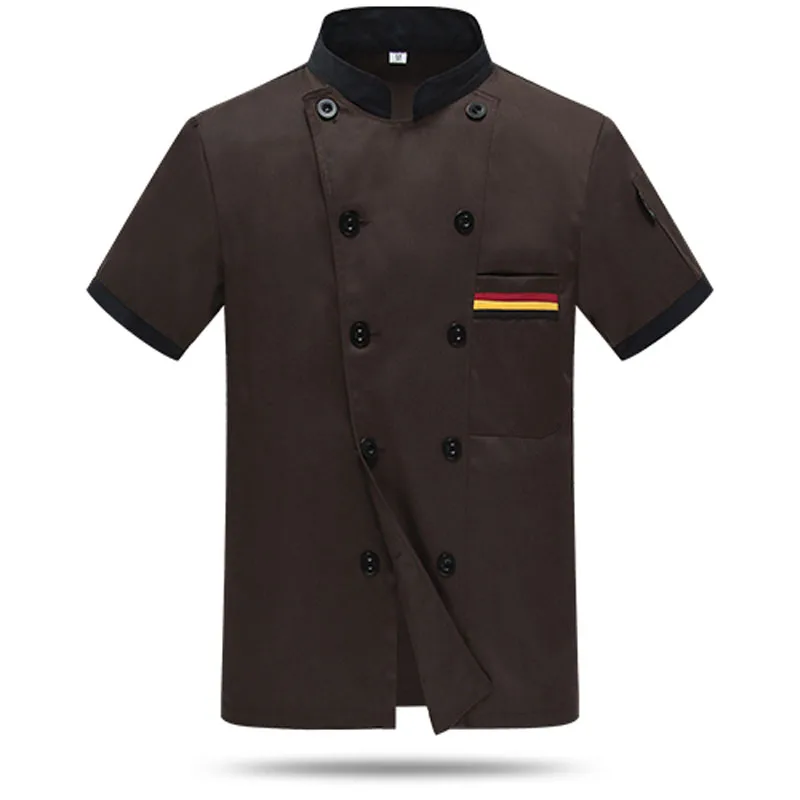Униформа шеф-повара костюм дышащая еда обслуживание Топ Пользовательский логотип печать короткий полный рукав Ресторан Кухня человек рубашка одежда