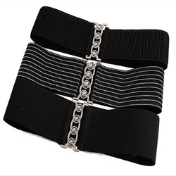 Plus Elastic Retro Waistband Women Wide Waist Belt Ladies Solid Color Waist Cinch Belt Girls Simple Style Dress Belt Accessory