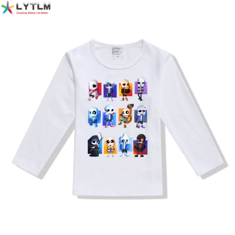 LYTLM/топы для девочек, Зимняя коллекция года, игра «Undertale», футболки с длинными рукавами для маленьких мальчиков, Детская футболка для девочек - Цвет: CX White