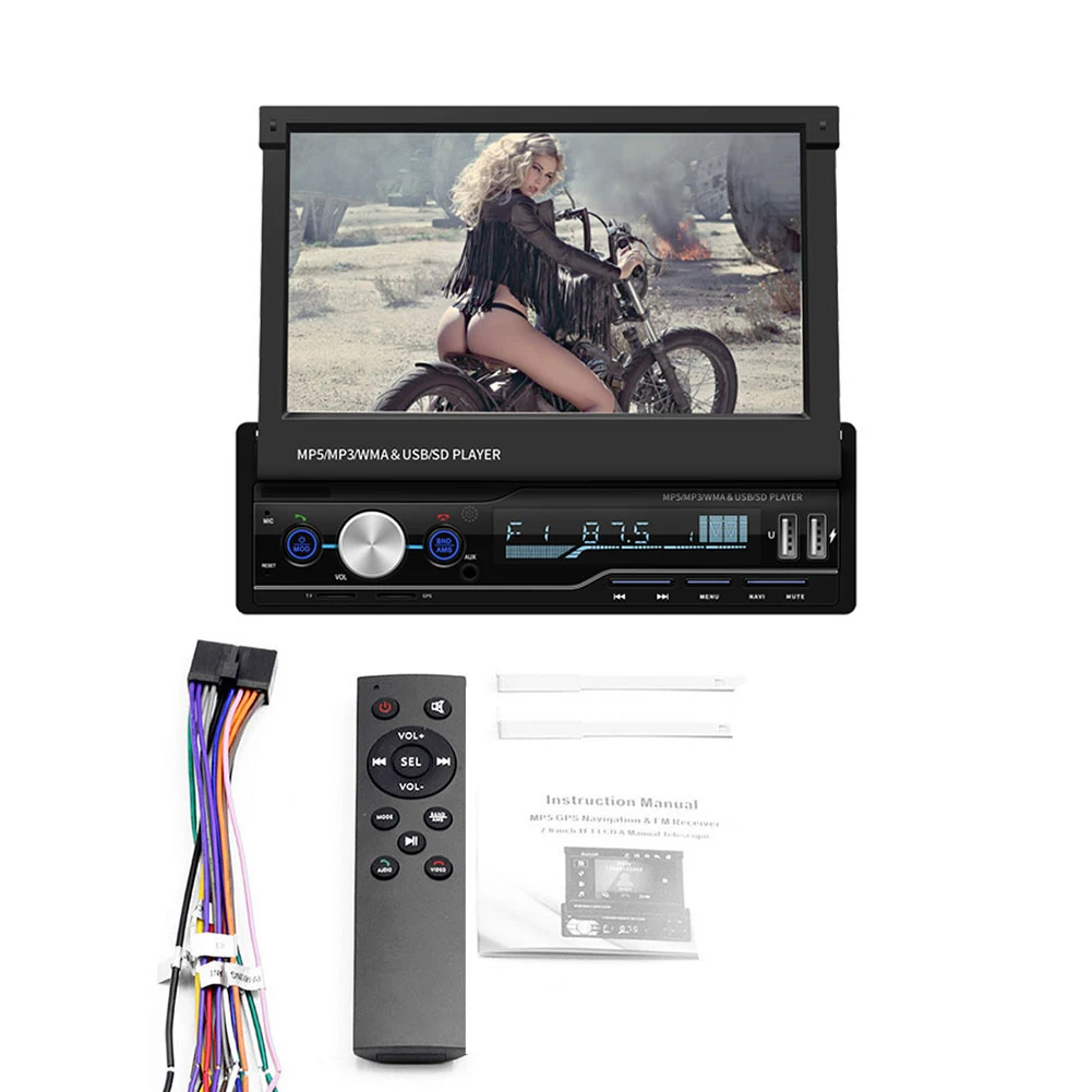 " 1 DIN сенсорный экран автомобиля MP5 плеер gps Sat NAV Bluetooth Стерео Выдвижной радио камера - Название цвета: D