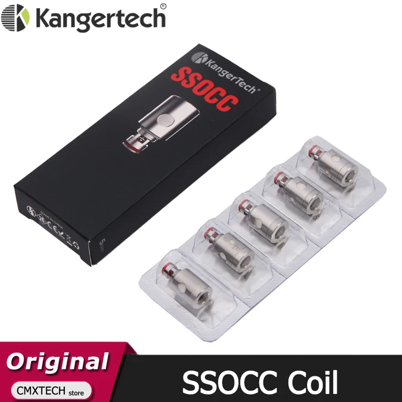 10 шт./лот Kanger (атомайзер) SSOCC Coil Замена испаритель в форме головы 0.2ohm/0. 5ом/1.2ohm/1.5ohm