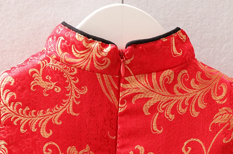 

2019 Children Brocade Cheongsam Autumn Cheongsam Dress Girls Children GIRL'S Ethnic-Style Cheongsam Winter Style