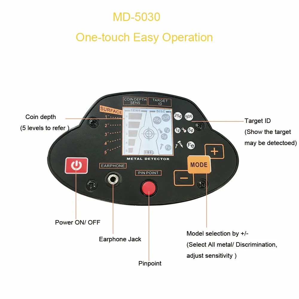 MD5030 высокое качество металлоискатель Подземный поиск золото искатель детектор Охотник за сокровищами обнаружения точки с ЖК дисплей Disply