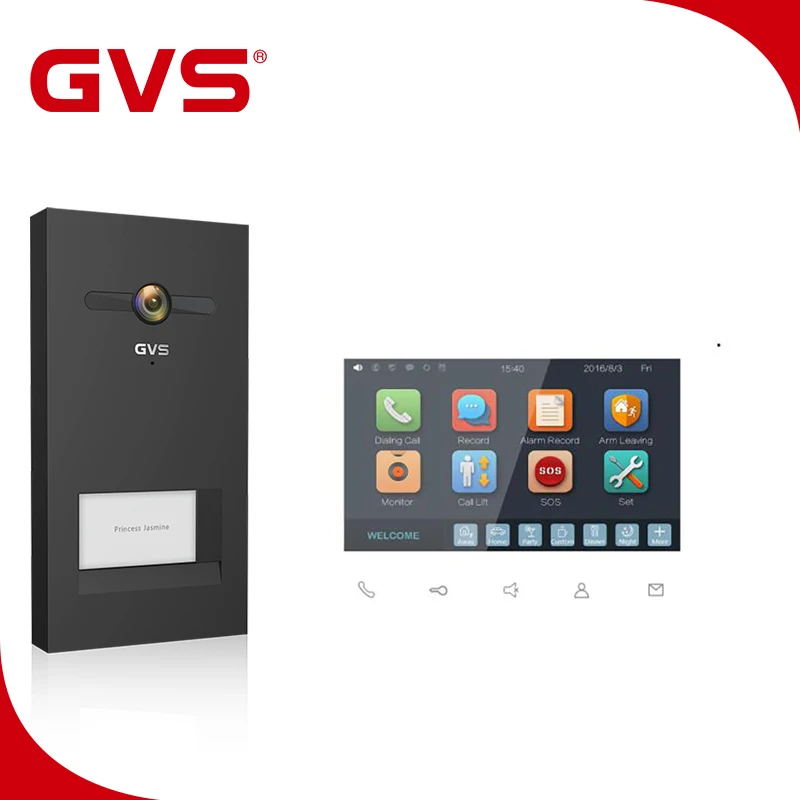 

Factory GVS T Series 2 Wire Video Intercom Kit with 7'' Indoor Monitor White GUI Outdoor Monitor Power Supply