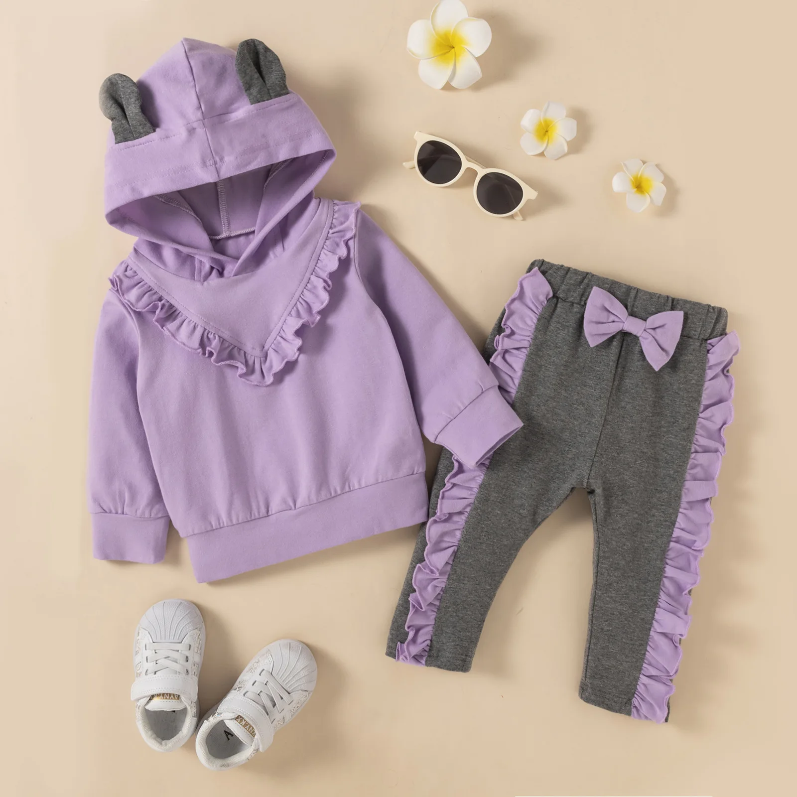 Spring Baby Girls Clothes Hoodies Pants 2Pcs/set Autumn Newborn Children Outfit Infant Kids Casual Clothing Boys Tracksuits warm Baby Clothing Set