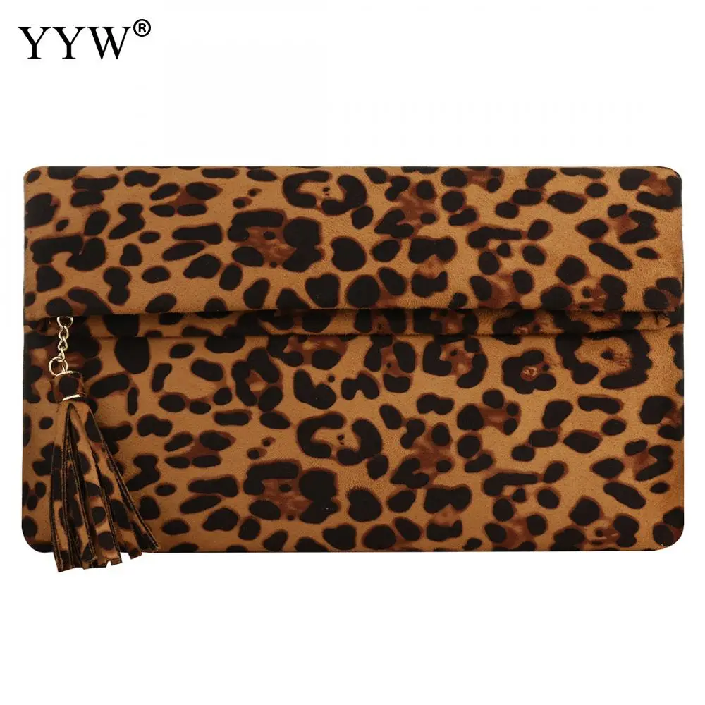 Прямоугольные леопардовые коричневые вечерние сумки клатч вечерние кисточки Сумка через плечо женские винтажные клатчи и кошелек женская сумка