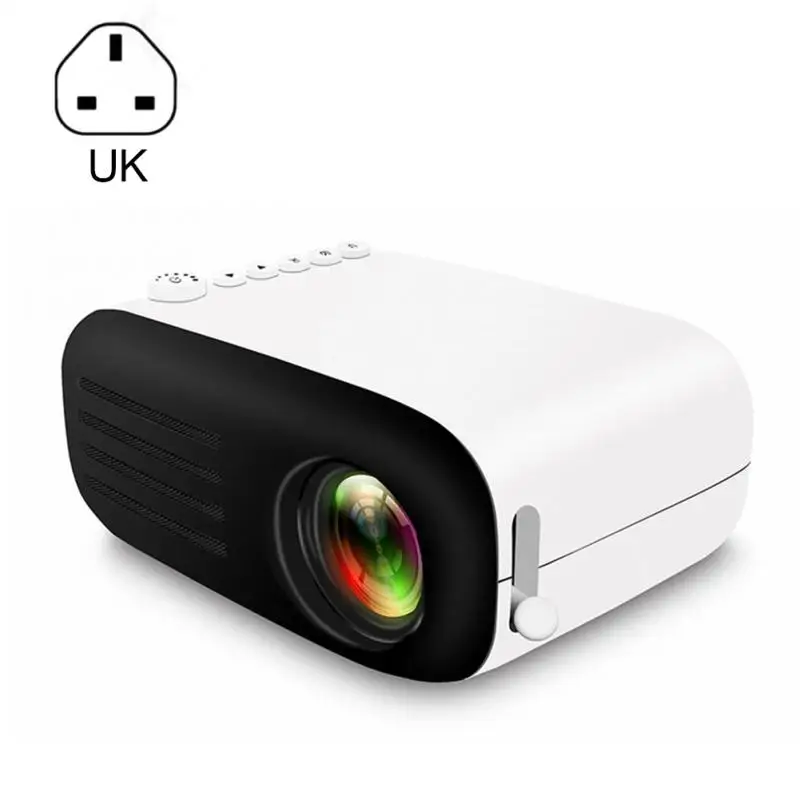 UK Plug Mr NEW YG200 мини-мультимедийный проектор TF карта AV USB HDMI портативный домашний кинотеатр Детский Рождественский подарок поддержка 1080P USB HDM - Цвет: UK Plug
