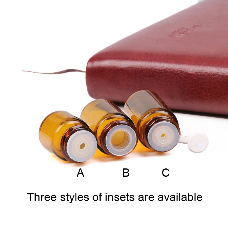 200set 1ml 2ml 3ml 5ml Roll-on Bottles tea color Roller Balls Essential Oil Jar glass bottle,essential oil separate bottle
