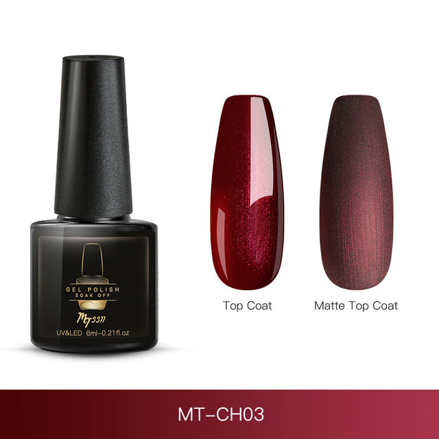 6ml Mirror Red Yellow Gel Nail Polish Mirror Metal Color Soak Off UV Gel Varnish Matte Top Coat Needed Nail Art Lacuqe
