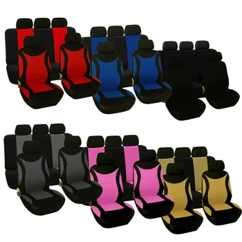 

Auto-Time Automobiles Seat Covers Full Car Seat Cover Set Universal Fit Interior Accessories Protector Color Gray Car-Styling