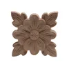 Wood Applique Onlay Wood Decal  Wood Figurines Wooden Carved Decor Unpainted Large Crown Leaves Oval Flower Furniture Doors Home ► Photo 3/6