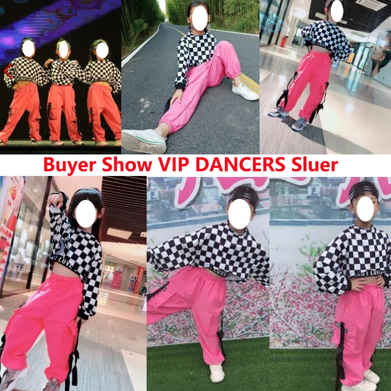 Kids Hip Hop Clothes Girls Jazz Street Dance Costume Children Ballroom Dancewear Sweatshirt Pants Set Stage Outfit DQS2563