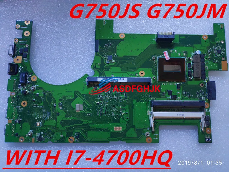 Very best  G750J Onboard I7-4710HQ i7-4700CPU mainboard For ASUS G750JZ G750J G750JS laptop motherboard 60NB04
