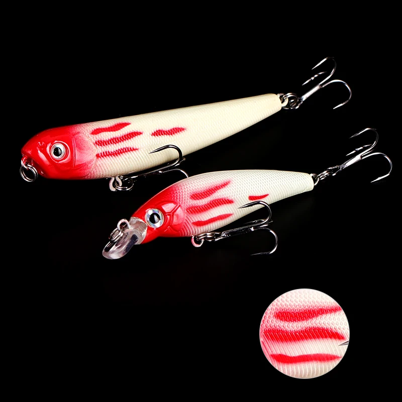 Cat Claw 5 pcs Fishing  Lure Big Artificial Popper Lure Loud Sound Fishing Bass 3D Eyes Bluefish Tuna Swing Carp Bait Treble