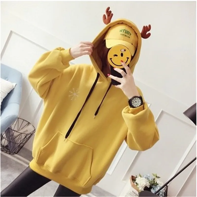 Белые милые животные негабаритных худи для женщин хип хоп harajuku kawaii hoddies Панк Осень Зима толстовка женская Повседневная пуловер