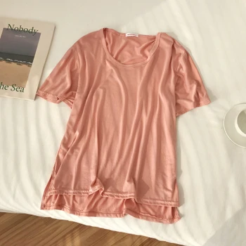 

RC22 Summer 2020 short t shirt Women Blue sleeve Top Garment