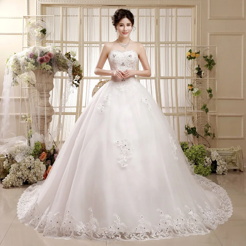 Sexy Sweetheart Lace Up Koninklijke Trein A-lijn Trouwjurk 2019 Luxe Kralen Applicaties Prinses Bruid Gown Robe De Mariage Sexy Sweetheart Lace Up Koninklijke Trein A-lijn Trouwjurk 2019 Luxe Kralen Applicaties Prinses Bruid Gown Robe De Mariage