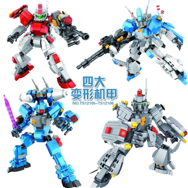 

Multi--QIAOLETONG Ts12105 Transformation Mech Robot Children'S Educational Assembled Building Blocks Toy Military Doll Toy
