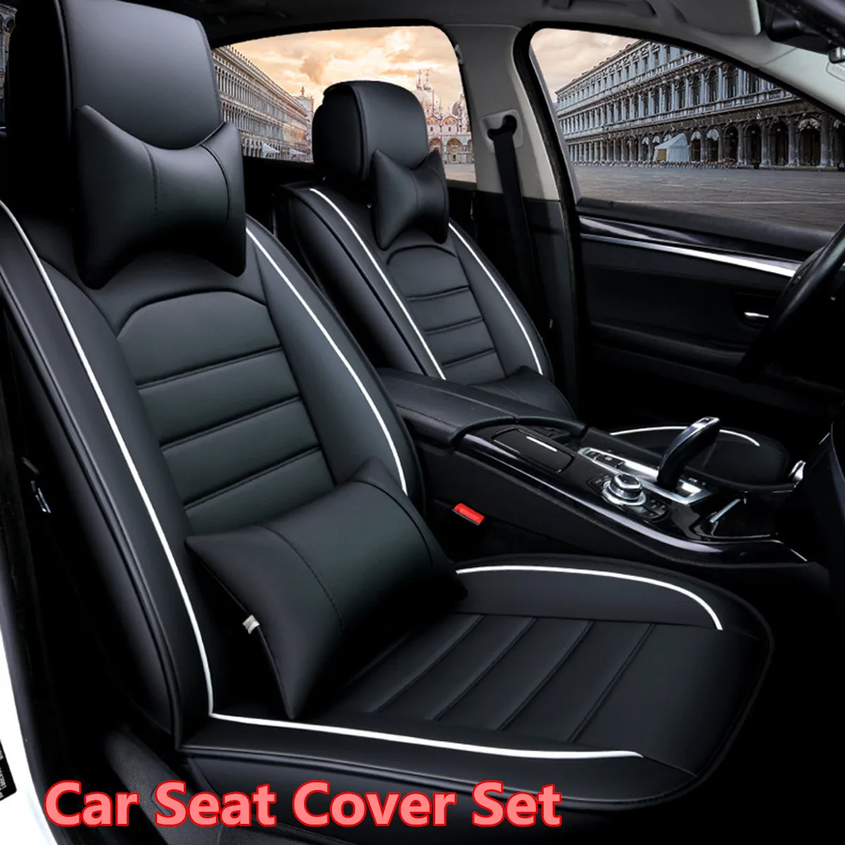 

Universal Car Seat Cover Set Leather Fabric Breathable Car Seat Protector For Most Cars Universal Size Auto Accessories