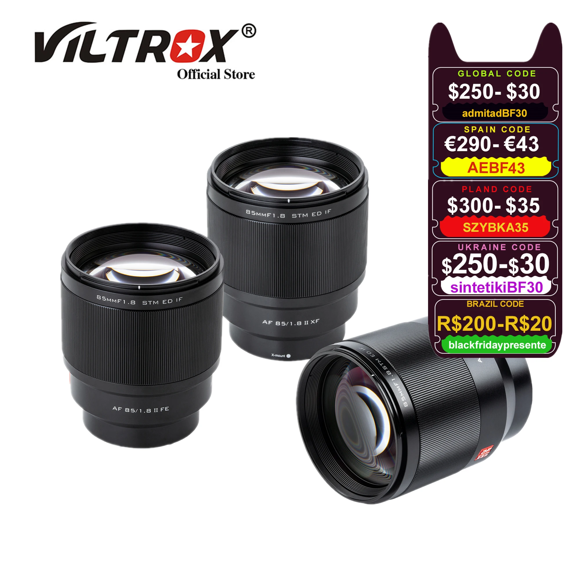 Viltrox 85mm F1.8 II STM Auto Focus Lens Prime Fixed портретный объектив с большой апертурой объектива