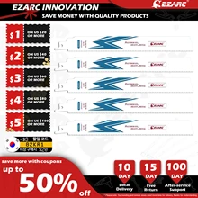 Ezarc lâmina de serra multiuso, bi metal, cobalto, sabre de serra para corte de metal pesado, 14tpi r626pm + r926pm + r1226pm + (pacote com 5)