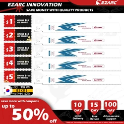 Ezarc lâmina de serra multiuso, bi metal, cobalto, sabre de serra para corte de metal pesado, 14tpi r626pm + r926pm + r1226pm + (pacote com 5)