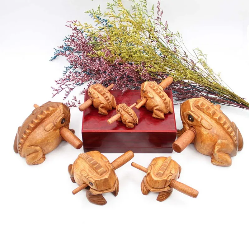 Деревянные животные денежная жаба Игрушка Дети музыкальный игрушечный инструмент Ударная игрушка со звуком подарок детям