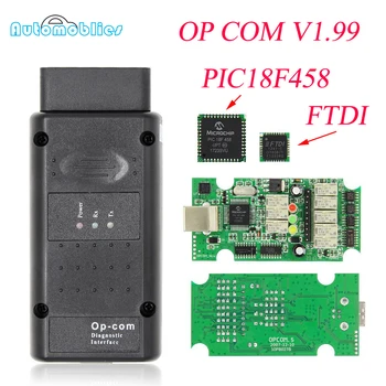 

OPCOM V1.95 V1.99 with PIC18F458 FTDI op-com OBD2 Auto Diagnostic tool Scanner for Opel op com CAN BUS V1.95 can be flash update