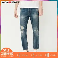 Jack Jones Бренд 2018 Новинка Мужский Джинсы с Хлопка 64% Ткань Эластичная Нательный Фасон с Застёжком Молнии YKK Мужские Одежды 217232518