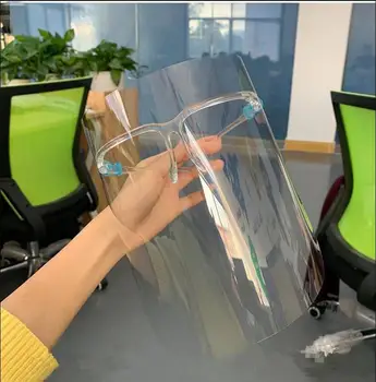 

In Stock !Protective Face Shield Cover Plastic Protection Isolation Mask Clear Vision Anti Oil Splash Dust Facial Visor For Cook