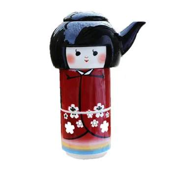 

Creative Q Version Kimono Girl Ceramic Teapot Teacup Three-piece Cartoon Afternoon Tea Kettle Set Birthday Gift X5554