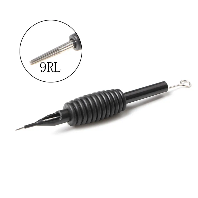 

1Pc Sterile Disposable Tattoo Needle Tube Grip Tip RL RS Silicone Handle Black