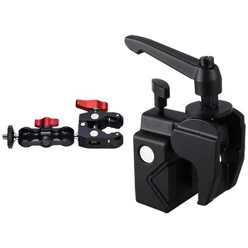

Slr Camera ic Arm Double Hot Shoe Ball Head Crab Claw Clip & Universal Rail Clip Camera Fixing Mount Clip Clamping
