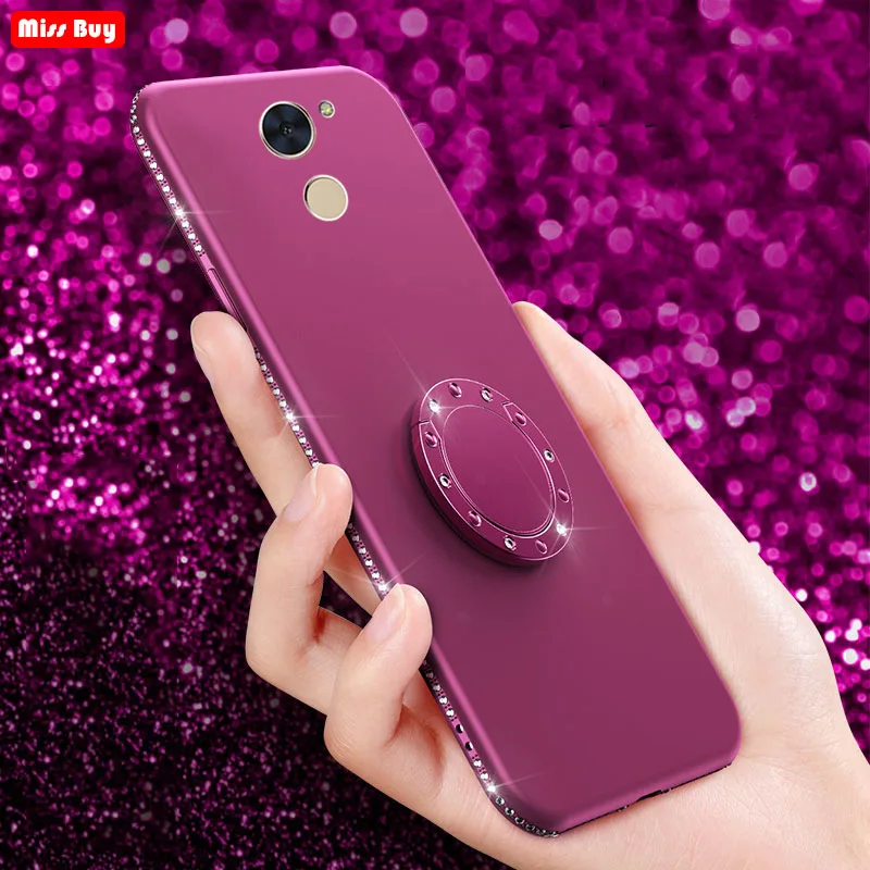 

For Huawei Honor 6A Case Coque Bling Diamond Case For Huawei Honor 5A 9i 10 Case With Finger Ring Magnetic Soft Silicone Cover