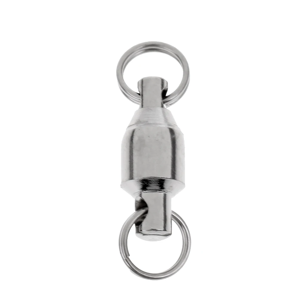 20 Pieces Rolling Barrel Swivel Alloy Ball Bearing Swivels Connector Solid Rings Fishing Replacement Tackles 