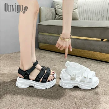 

Qnvigo Summer Sandals For Girls Plus Size Seasonal Shoes Woman Sandals Black White Comfortable Casual Platform Summer Sandals Wo