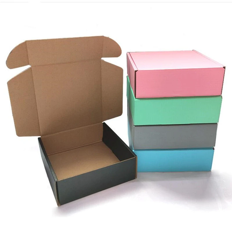 Caja de embalaje colorida Extra dura, cartón Kraft, Cajas de Regalo de papel corrugado, 5 y bolsas AliExpress