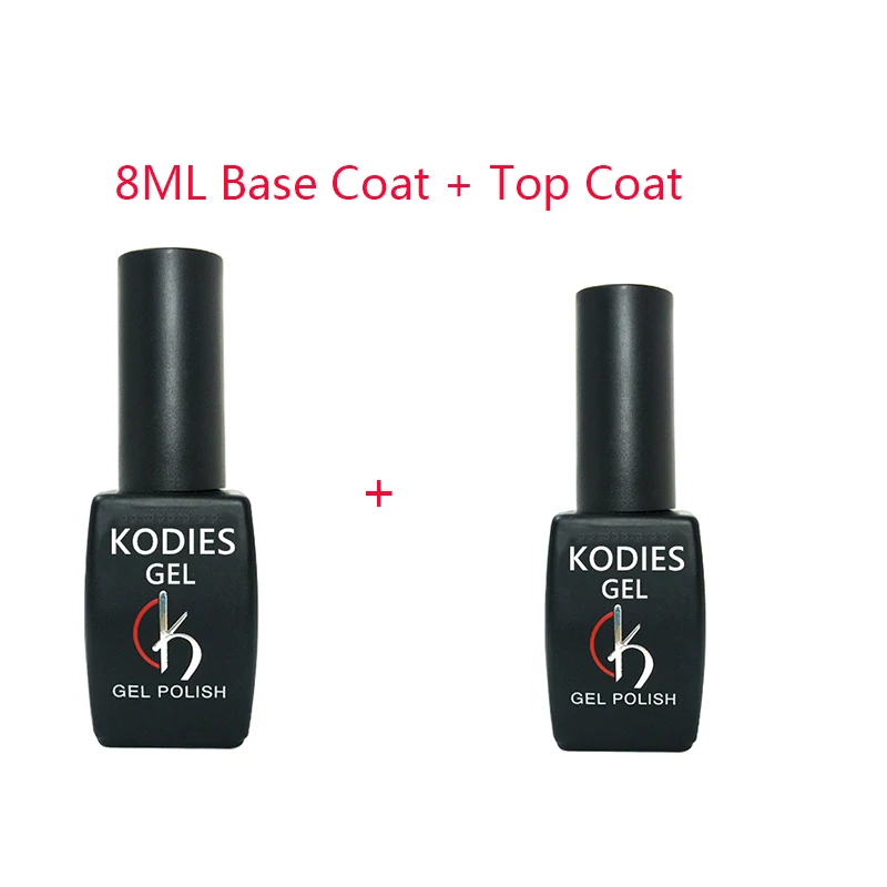 8ML Base and Top KODIES гель 12 мл/8 мл резиновое Базовое покрытие верхнее покрытие УФ набор гель-лаков для ногтей яркий не липкий верхнее покрытие не протирать сильная усиленная гелевая основа - Цвет: 8ML Base and Top