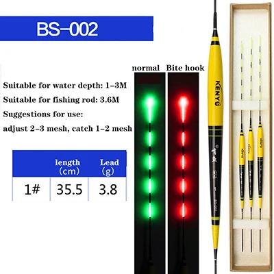Smart Fishing Float Bite Alarm Fish Bait LED Light Color Change Automatic Night Electronic Changing Buoy With CR425 Battery E
