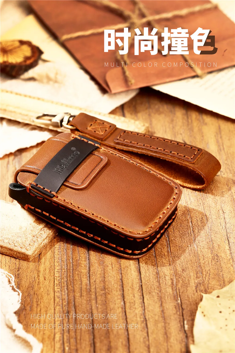 Portachiavi in pelle per auto portachiavi custodia in pelle per Land Rover Discovery Evoque Sport Freelander 2 LR4 per Jaguar e-pace XF XJL - Ha18657e4e18d435485fa68aa2ce9b3e0J