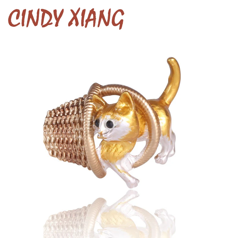Женская и мужская Брошь унисекс CINDY XIANG эмалированная брошь в виде котенка|Броши| |