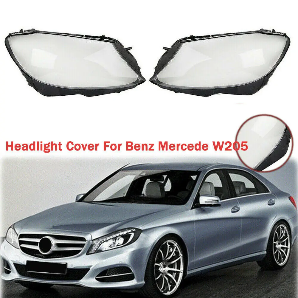 

Car front headlights cover lens headlamps transparent lampshades lamp shell masks For Mercedes-Benz W205 C180 C200 C260L 2015-17
