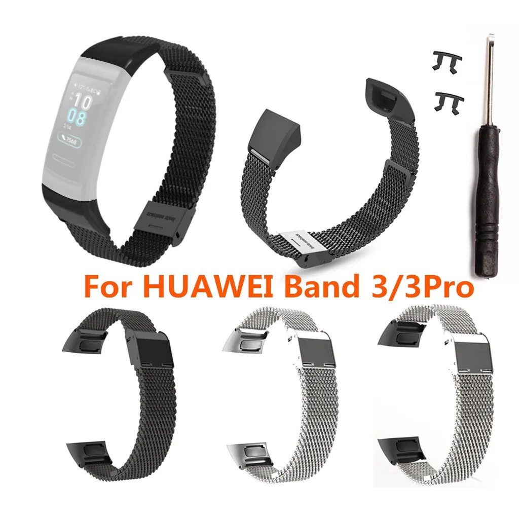 Ouhaobin наручный ремешок для Huawei Band 3/3 Pro сменный Браслет из нержавеющей стали смарт
