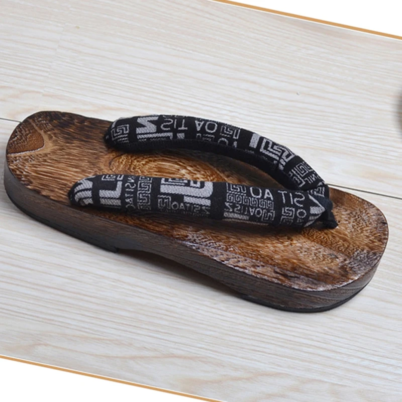 Zueco de madera Unisex hombre y mujer, chanclas japonesas tradicionales de fondo plano con diseño Ninja de Paulownia, zapatos de verano|zapatos| - AliExpress