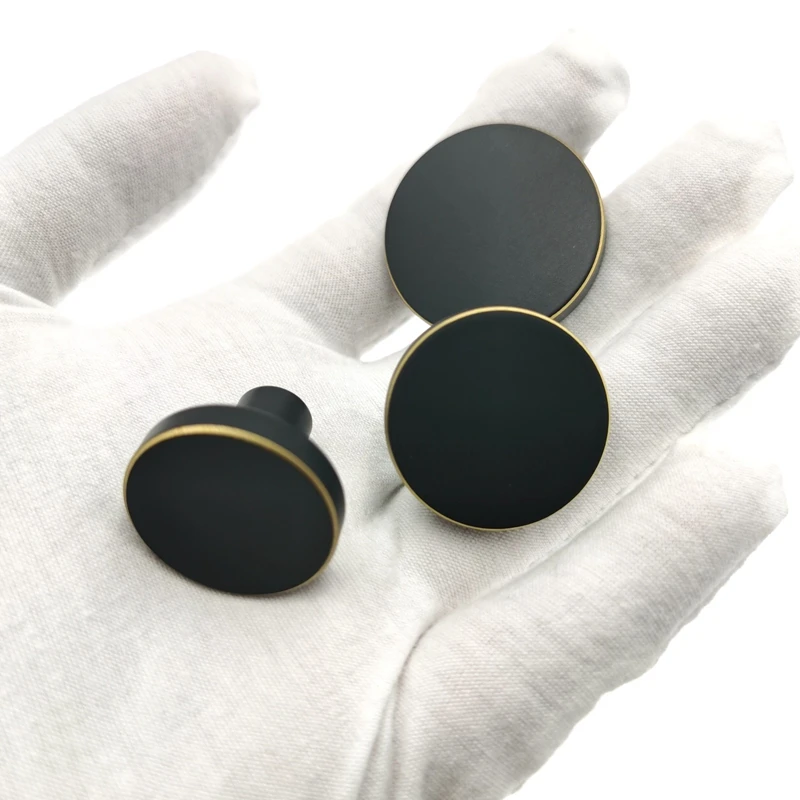 

Black Brass Round Kitchen Drawer Cabinet Knobs and Pulls Dresser Cupboard Furniture Handles Modern-4Pack